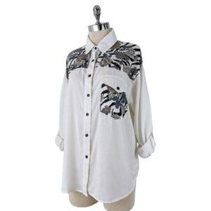 vintage 80's roll sleeve shirt